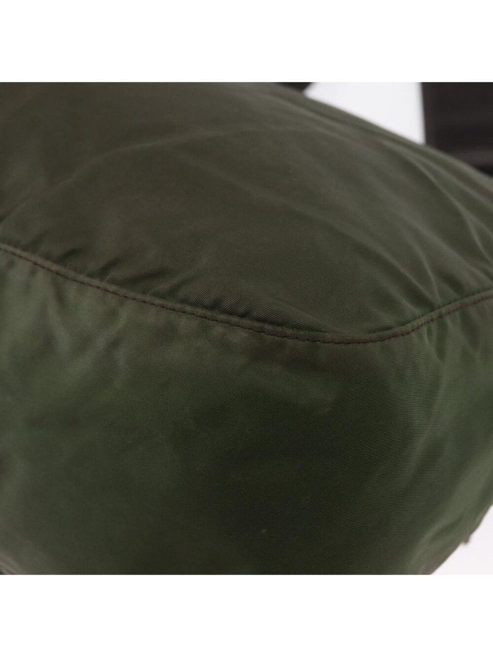 Authentic PRADA Shoulder Bag Nylon Khaki Silver - Picture 5 of 16